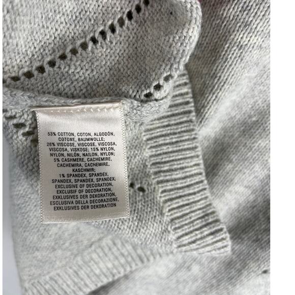 Anthropologie MOTH Light Gray Tie Back Neck Cashmere‎ Blend Sweater Size Small - Picture 9 of 10